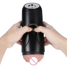 Artificial Deep Vagina Male Masturbator Real Pocket Pussy Real Skin Feel 10 Speeds Vibrator Sex Toys For Adult