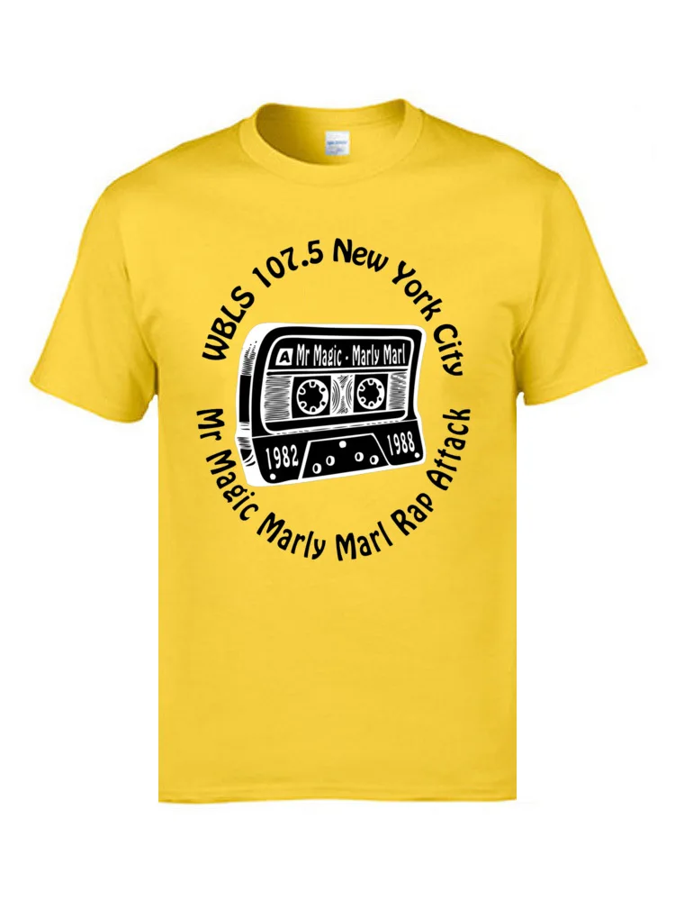 Camisa O Neck Top T-shirts Lovers Day Tops Tees Short Sleeve 2018 100% Cotton Custom T-Shirt Design Men's Wholesale Marly Marl Rap Attack Old School Hip Hop 4121 yellow