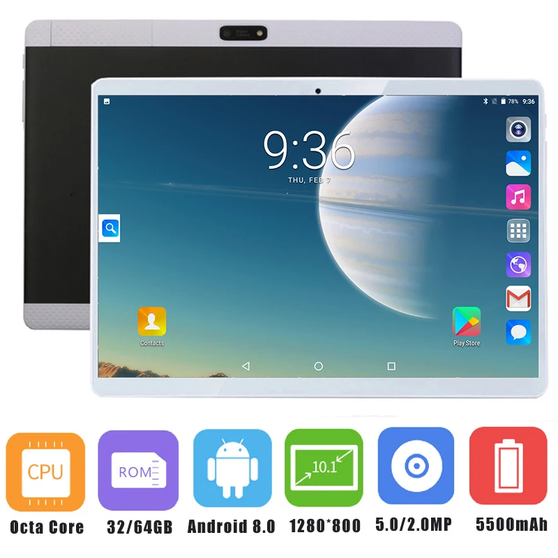 

2019 10 inch tablet PC 3G Android 8.0 Octa Core Google Play The tablets 4GB RAM 64GB ROM WiFi GPS 10' tablet IPS HD Screen