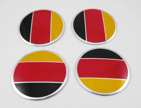 

4 x Germany German Flag for car tuning 57mm Wheel Center Caps Hub Cover emblem Bedge