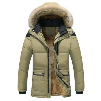 

2018 new fashion fur collar hooded winter jacket men thicken warm plush coat men jacket windproof male parkas plus size M-5XL