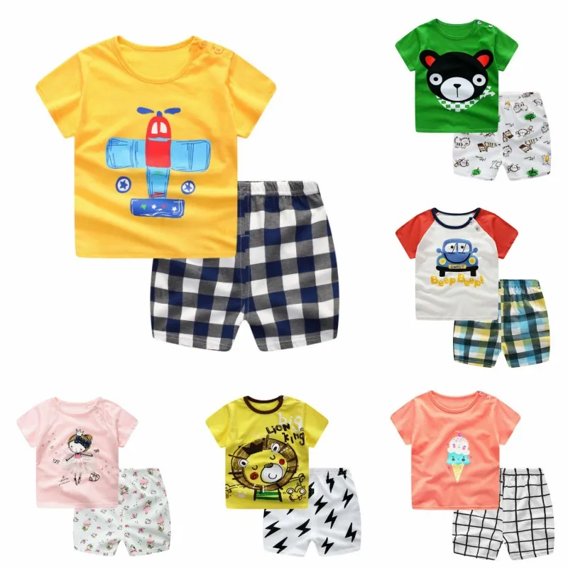 

Baby Boy Clothes Summer Boy Sports Fashion Set Cotton Casual Short Sleeve O-Neck T-Shirt Pants Children's Boys T-Shirt Set