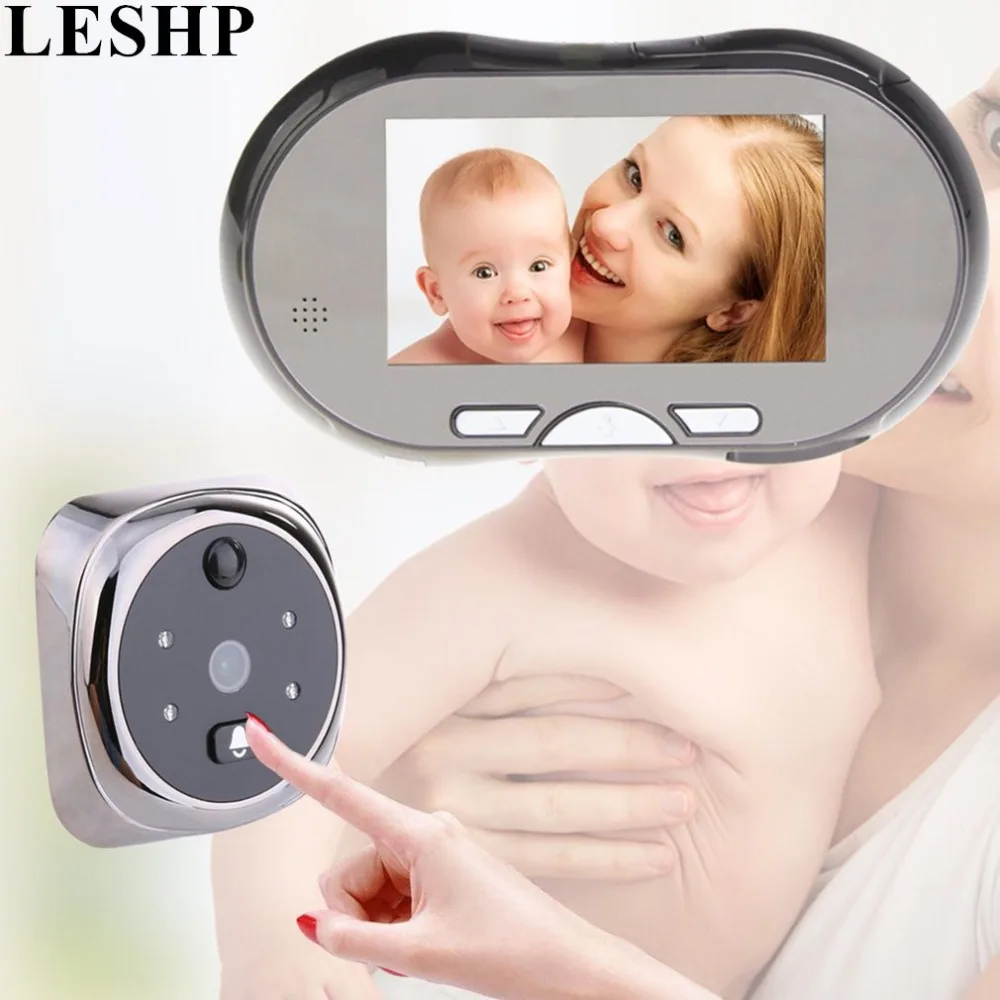 

LESHP 4.3" Touch Screen Digital Doorbell 160 Degree HD Wide Angle Peephole Viewer Zinc Alloy Door Eye Doorbell Night Vision