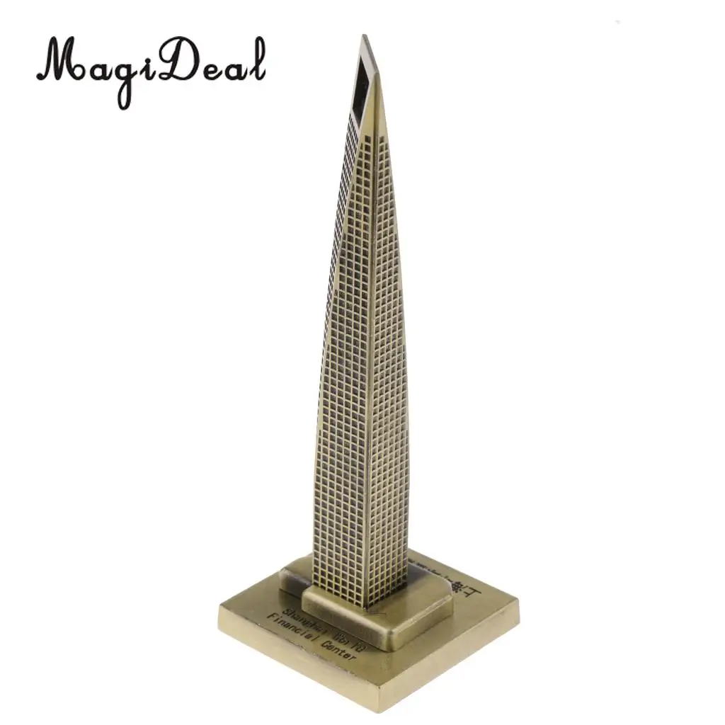 MagiDeal 14cm Metal Model Shanghai World Financial Center Bronze Statue for Bedroom Home Bars Decor 