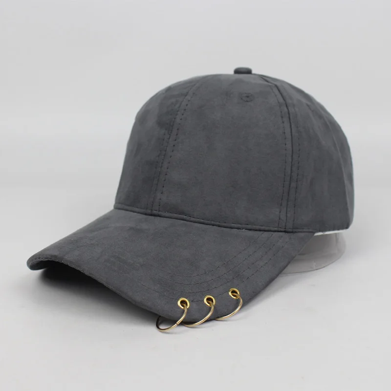 Кольцо обруч бейсболка замша хип хоп значок однотонные кепки Snapback головные уборы для мужчин и женщин Спортивная Кепка Gorras Рыбалка папа шляпа - Цвет: Gray