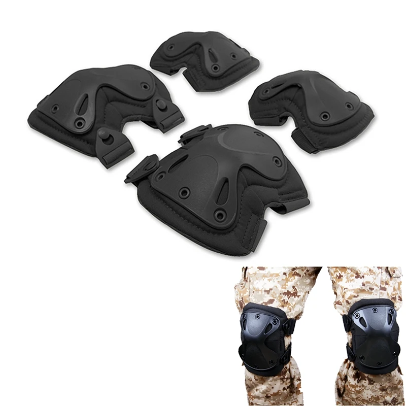 1 Set Tactical Knee Pads Elbow Pads Huntin gAirsoft Paintball Combat