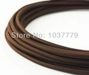 

Free shipping lamp accessories DIY pendant cord 5meter/lot brown color vintage fabric cable textile power cord