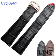 Haute Qualité Véritable Bracelet En Cuir 22mm 23mm 24mm 25mm Noir Brun En Cuir Bracelet Marque spéciale