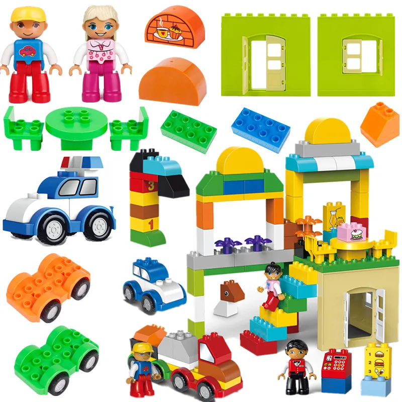 

Legoingly Duploe figures car doors compatible Toys Blocks Building Creative Bricks Educational Toys For children Christmas gifts