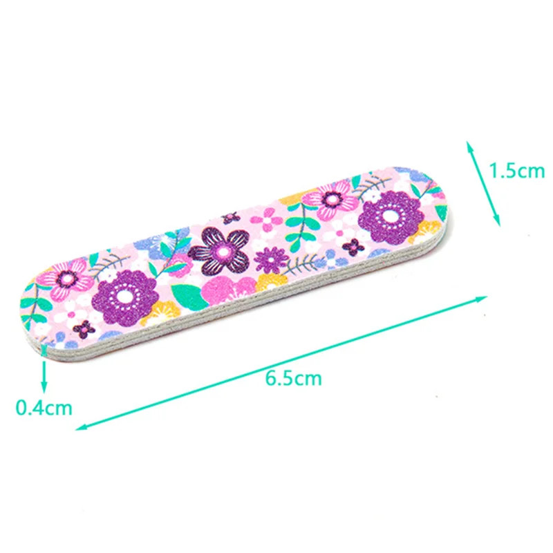 

6.5cm Mini Nail File Double-sided Printing Small Strips Nail Tool Polishing Strip Tools for Nails Pedicure Manicure Supplies