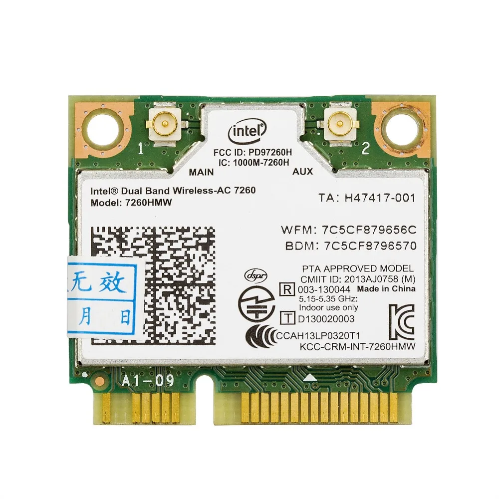 Card For Intel 7260hmw Ac 7260 867mbps Wireless Ac Dual Band Wifi Bluetooth 4 0 Half Mini Pci E Card For Dell Asus Sony Samsung Network Cards Aliexpress Card For Intel 7260hmw Ac 7260 867mbps Wireless Ac Dual Band Wifi Bluetooth 4 0 Half Mini Pci E Card For Dell Asus Sony Samsung Network Cards Aliexpress