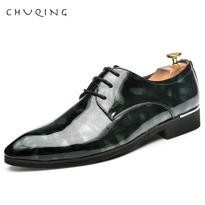 

CHUQING 2019 Formal Shoes Men Fashion Casual Oxfords Solid Color Low Heel Dress Breathable Shoes