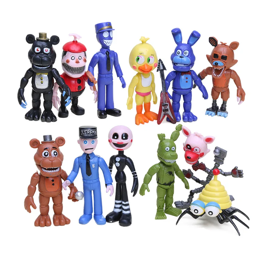 Набор из 13 фигурок FNAF из ПВХ с подарочной сумкой 10-11,5 см Five Nights At Freddy's Freddy Fazbear Foxy Dolls Toys brinqudoes