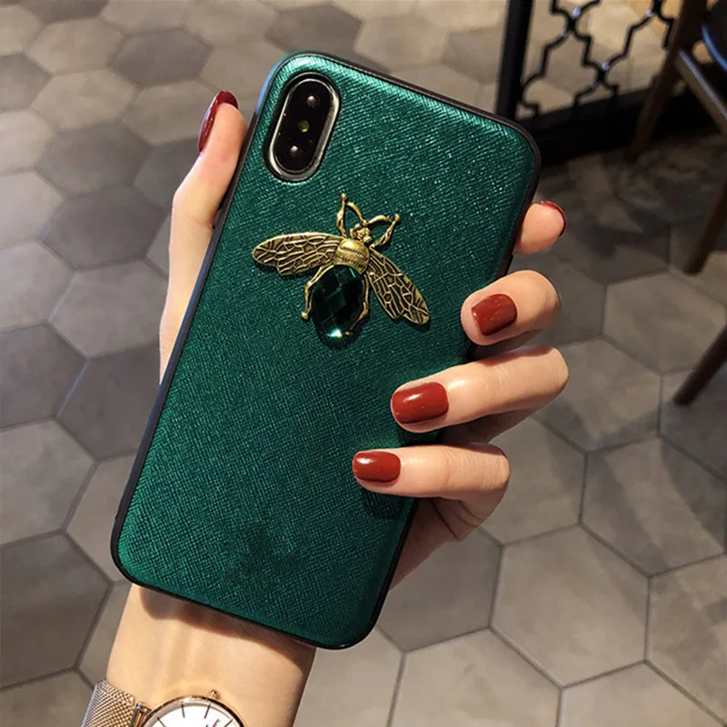 

Luxury Fashion brand Diamond Bee Glitter soft case for iphone 6 6S 7 8 plus X XR XS Max bling cute hard cover for iPhone X case