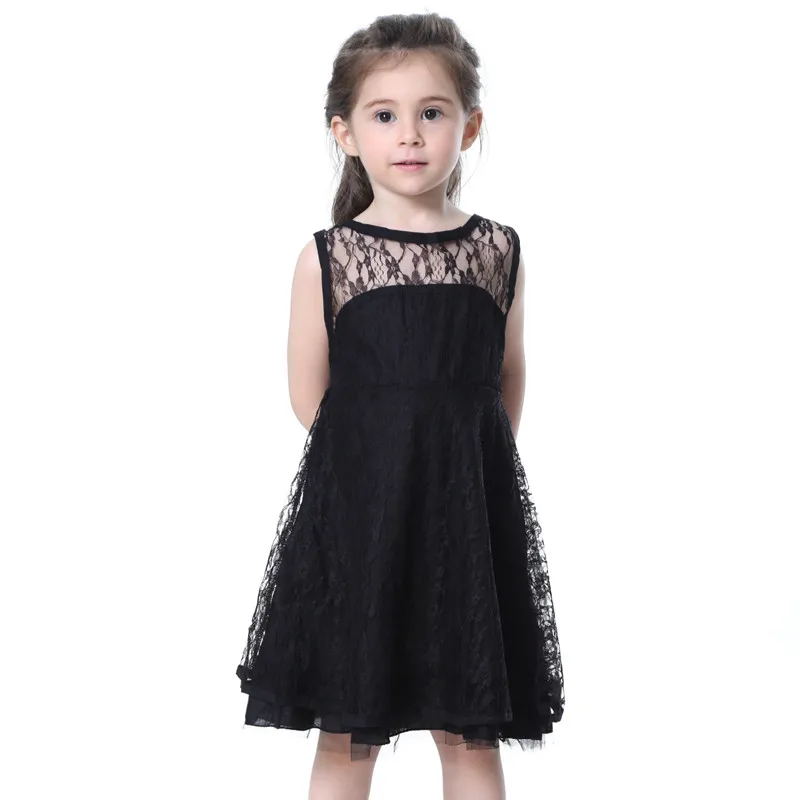 Girls Princess Dresses Summer 2019 Teenager Lace Cutout Open Back Sleeveless Dress Kids Casual Clothes Dress For 4-12 Years Old (1)