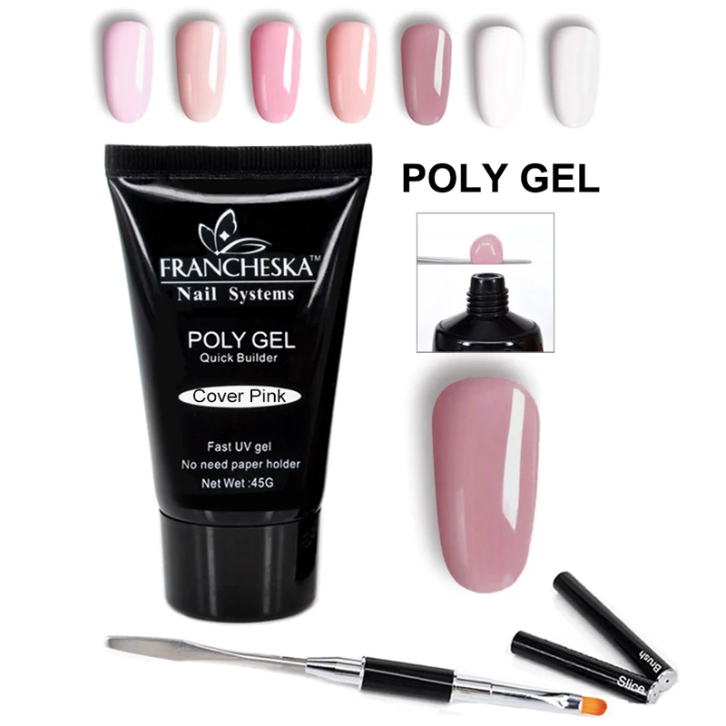 

Francheska Extend Camouflage Gel Hard Poly Gel UV Acryl Fast Builder Polygel Nail Art Design Pro Long Jelly Natural Nail Gel Oje