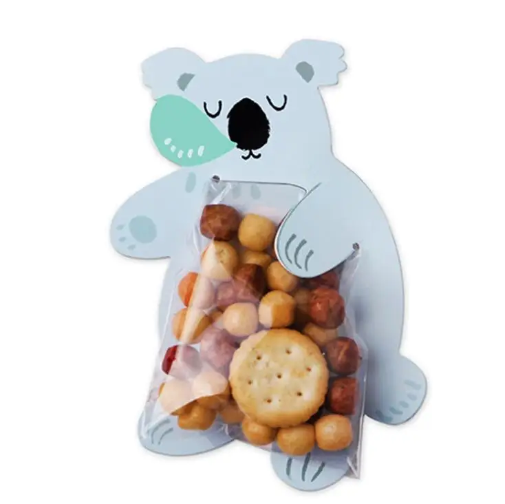 10 шт./лот милые животные Медведь Кролик конфеты сумки печенья подарочные сумки поздравительные открытки детский душ день рождения коробочка для конфет на вечеринку