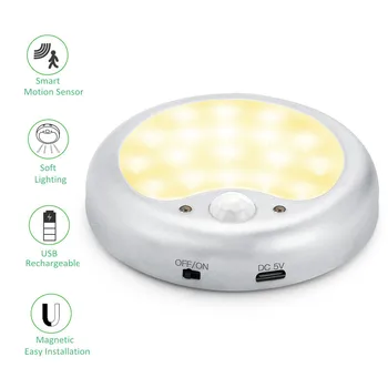 

PIR Motion Sensor LED Under Cabinet Lamp USB rechargeable emergency lamp