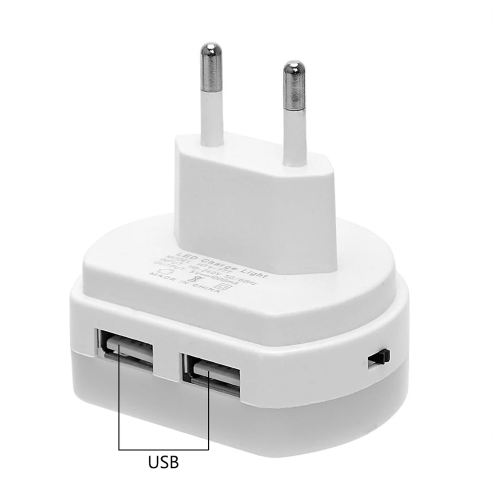 LEDGLE светодиодный ночник с двойным usb портом 5 в 1 А датчик света управление