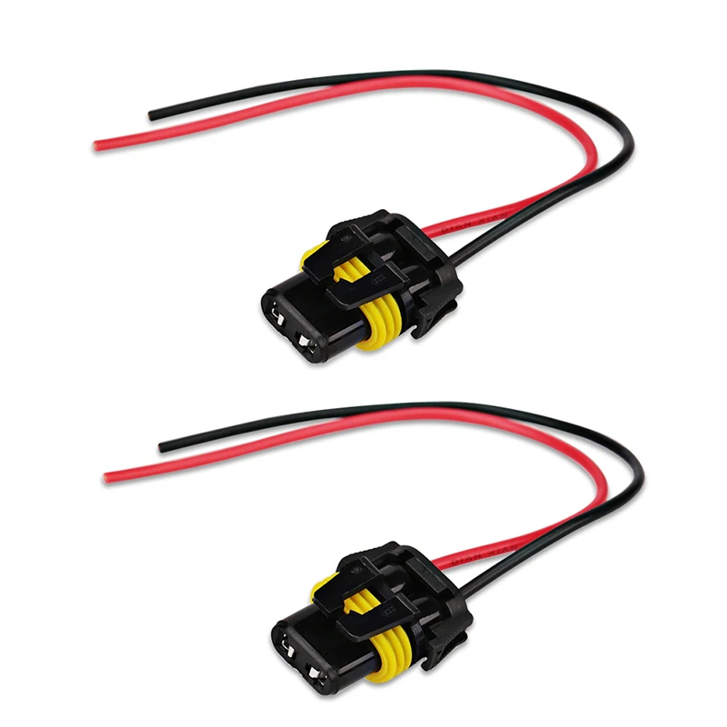 2pcs 9005 HB3 9006 HB4 H10 Universal Female Adapter Wiring Harness