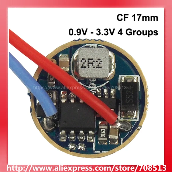 

CF 17mm 0.9V - 3.3V 4 Groups 2 to 5-Mode Boost Driver Circuit Board