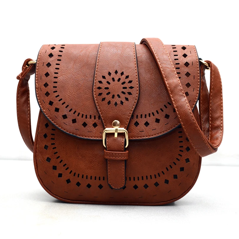 Small Casual women messenger bags PU hollow out crossbody bags ladies shoulder purse and handbags bolsas feminina