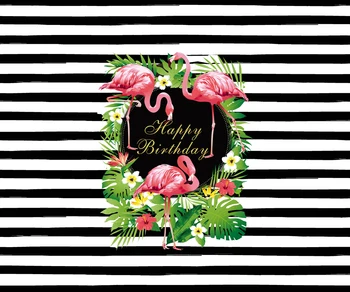 

Flamingo Black stripes Birthday Photography Backdrops Photo Background Party Wall Decoration Backdrop w-302