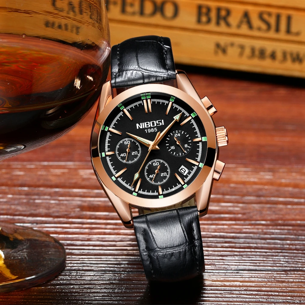NIBOSI Men Quartz Sport Watch Relogio Masculino Chronograph Military Army Watches Clock Men Top Bra