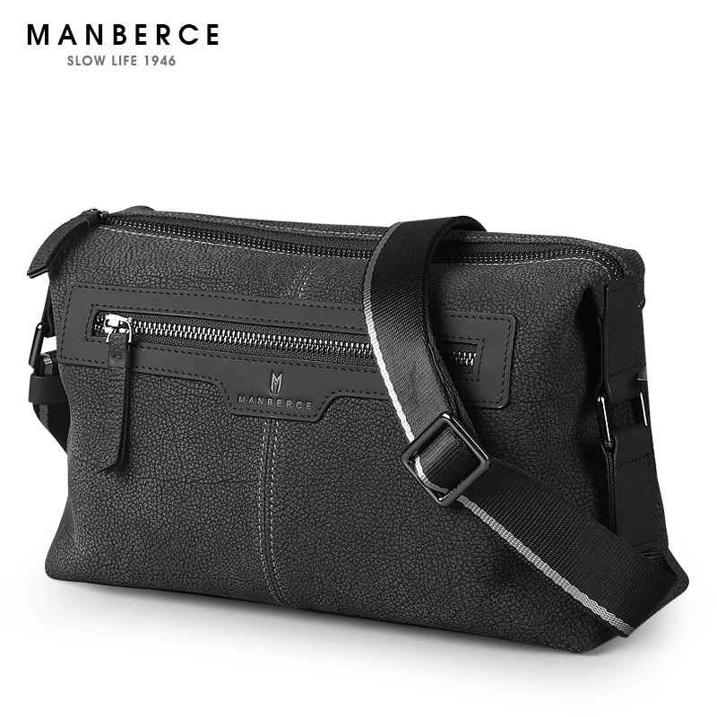 

MANBERCE Men's Messenger Bag Brand Handbag Casual Men Shoulder Bag Genuine Leather Fashion Crossbody Bag Briefcase Free Shipping