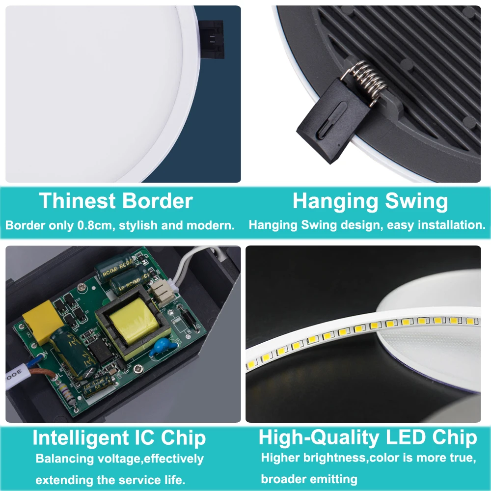KHLITEC-4-PACK-Ultra-Thin-Led-Downlight-8W 16W 22W 30W-Round-LED-Panel-Recessed-Light-85-265V-LED-Ceiling-Lamp-For-Indoor(4)