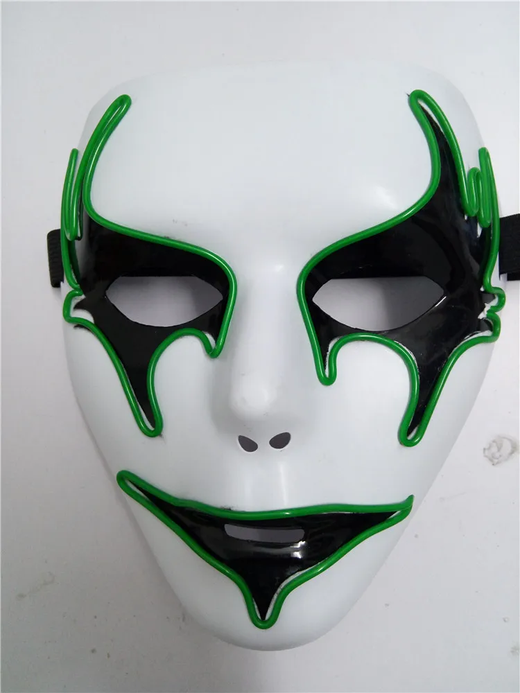 the clown Scary Mask Cosplay Led Costume Mask EL Wire Light Up for