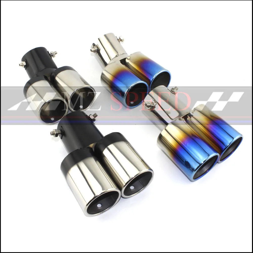 

Free shipping Car Styling Auto Round Exhaust Muffler Tip Stainless Steel Pipe Chrome Trim Modified Car Tail pipes muffler