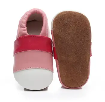 

Autumn first walkers Mixed colors genuine leather baby moccasins nonslip suede bottom infant baby girls boys shoes for 0-24M