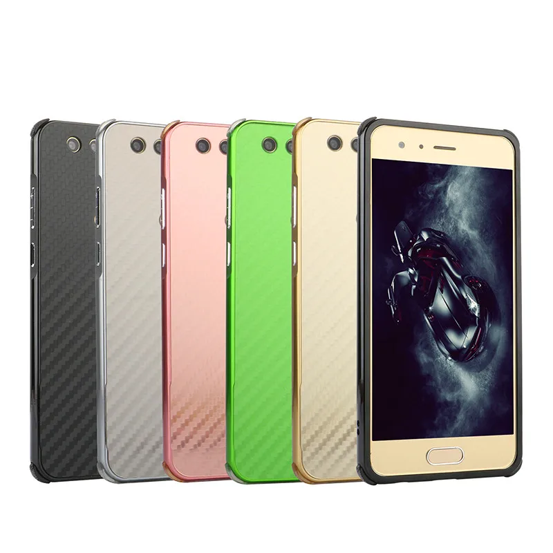 

Huawei Honor 9 Honor9 Anti-knock Case Aluminum Metal Frame with Carbon Fiber Hard Back Cover Case for Huawei Honor 9 Honor9