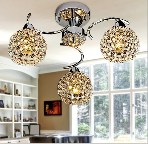 

YOOK 2018 Led Ceiling Lamp Crystal Ceiling Lamp Living Room for Bedroom Wrought Iron Ceiling Lamp E14 110V 220V