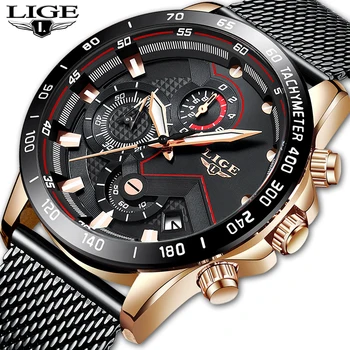 

LIGE Fashion Men Watches Top Brand Luxury Chronograph Male Quartz Watch Men Full Steel Waterproof Sport Watch Relogio Masculino