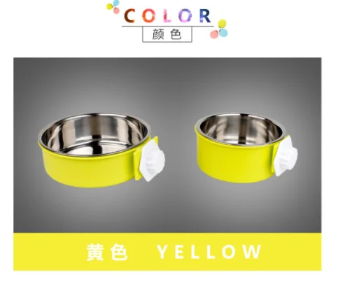 

Pet Bowl Feeder Cat Bowl Pet Stainless Steel Dog Bowl Dog Cage Hanging Fixed Dog Basin
