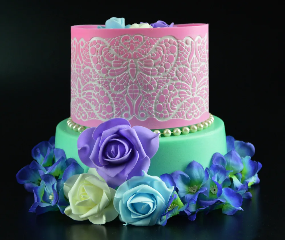 

Food Grade Silicone Lace Mold Big Size Cake Decoration Fondant 3D Mould Baking Tools Kitchen Accessories