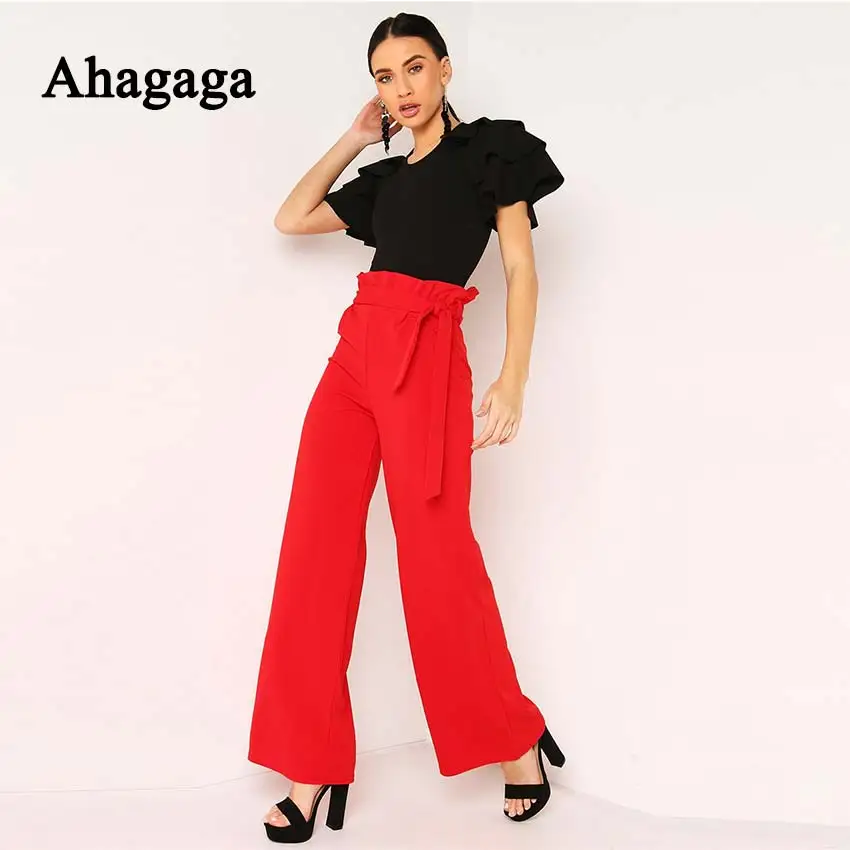 Ahagaga 2019 Spring Rompers Woman Jumpsuits Fashion Solid Ruffles Sexy Skinny Women Bodysuits Elegant Casual Women Rompers Femal Ahagaga 2019 Spring Rompers Woman Jumpsuits Fashion Solid Ruffles Sexy Skinny Women Bodysuits Elegant Casual Women Rompers Femal