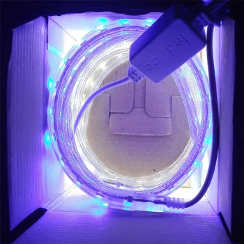 

(1m Blue + 1m White)/lot, 28.8W/lot 220V SMD 5050 LED Strip aquarium lights, fish tank lamp, Cannot be used in the water