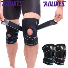AOLIKES 1 шт. спортивные наколенники четыре пружины поддержка SBR дышащий Бандаж защитные наколенники силиконовый наколенник
