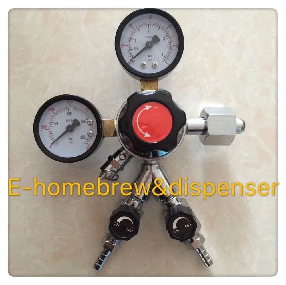 

High Quality Double Gauge with double outlet-Co2 Pressure Regulator for beer dispenser