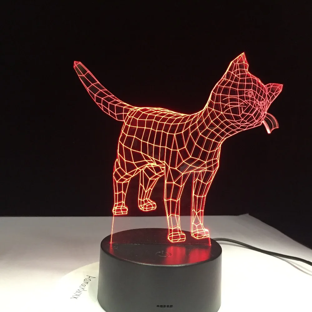 

Kitty Lights 3D LED Lamp 7 Colorful Acrylic Lamp Cute Cat Animal Toy as Home Decorations Lights Kids Student Gift Drop Shipping