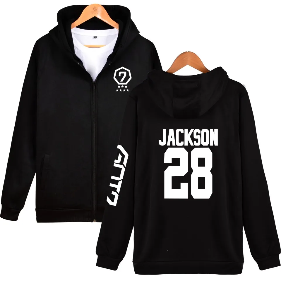 

Kpop Got7 fashion Harajuku Hoodie Sweatshirts men women zipper hoodies jacket casual long sleeve zip up hooded tracksuit top 4XL