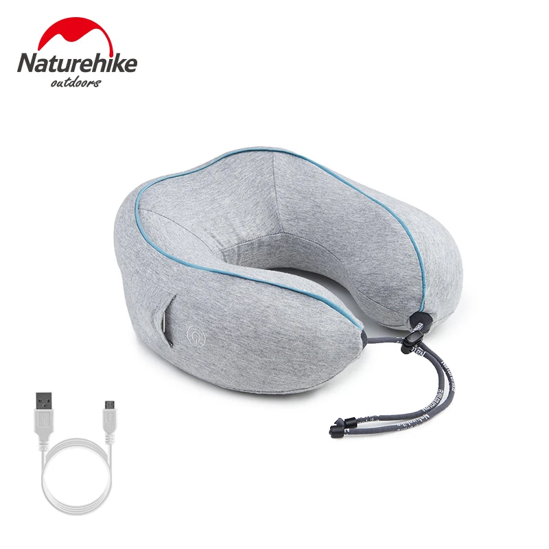 Naturehike шейный подголовник для отдыха, электрическая массажная подушка, портативная подушка для путешествий, u-подушка, Шейная Подушка с usb-кабелем - Цвет: Gray