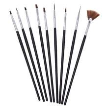 HHFF 10 шт./компл. Кисть для ногтей Краски Кисти Набор для маникюра(гель-Маникюр) акриловый Фрезер для ногтей cо шлифовальными инструмент для ногтей