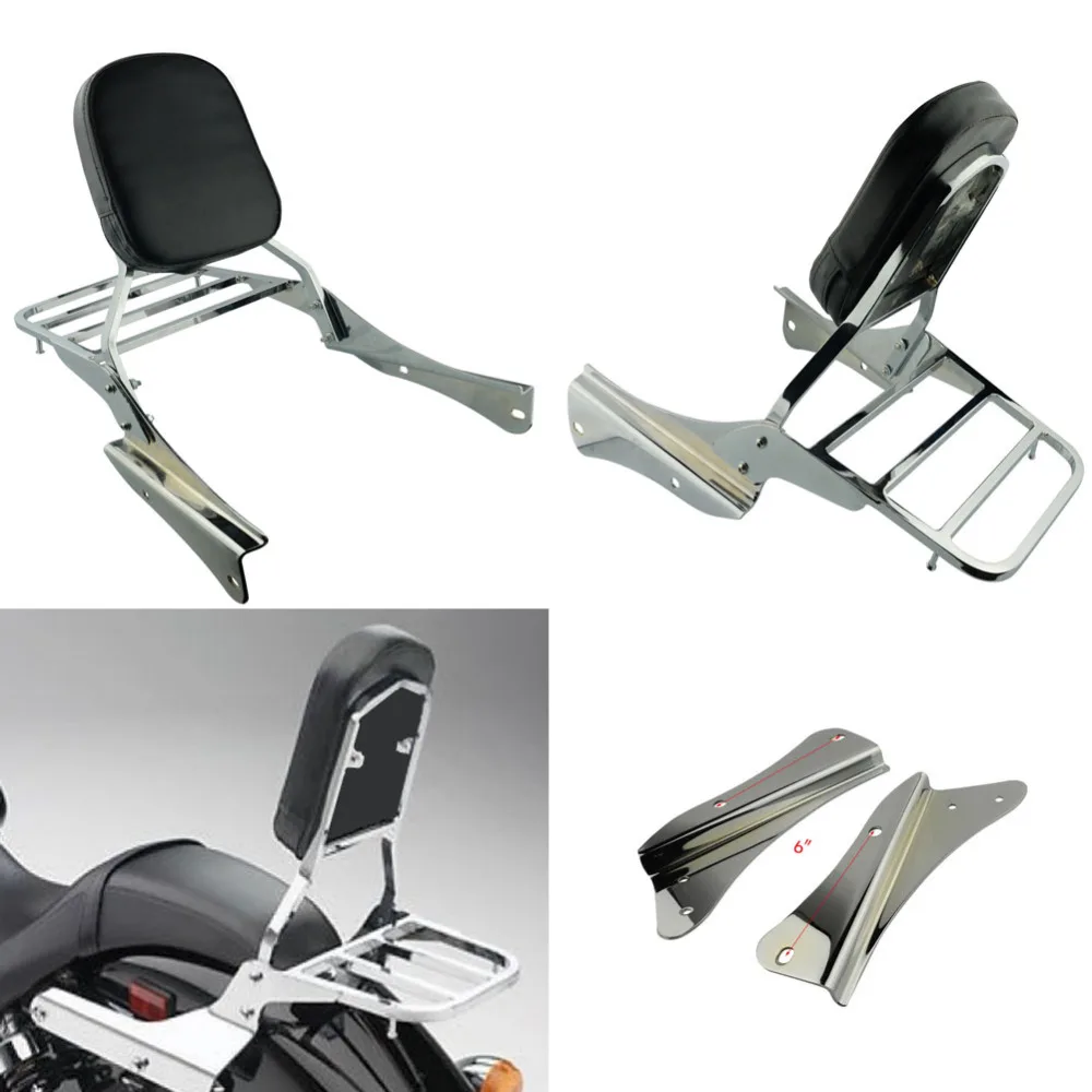

Chrome Backrest Sissy Bar Luggage Rack Star Racing For Motorcycle Custom Honda Shadow Spirit 750 VT750DC 2001-2008 07 06 05
