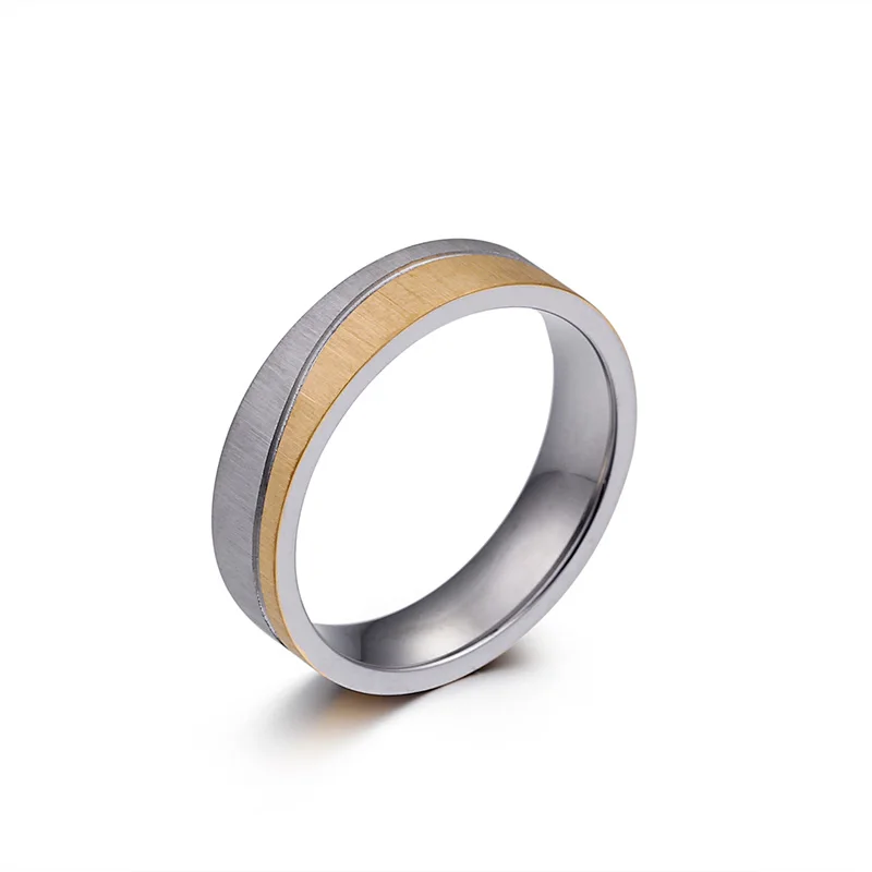 Женское мужское кольцо, серебряное Золотое модное Ювелирное кольцо 6 мм из нержавеющей стали, обручальное кольцо для пары, женские мужские ювелирные изделия - Цвет основного камня: Men