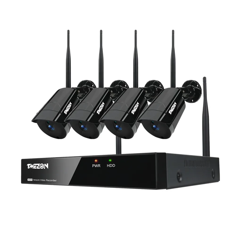 TMEZON 4-канальный беспроводной Wifi NVR 4 шт. 960 P ИК Водонепроницаемый Открытый ночного видения ip-камера безопасности Система видеонаблюдения комплект