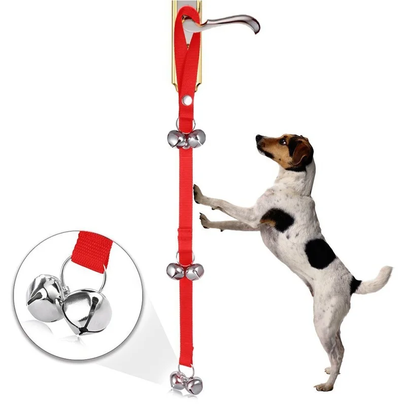 3 цвета нейлон защиты безопасно двери собака продукта 3 колокола Кинологический Дверные звонки веревка для собак